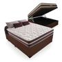 Imagem de Cama Box Com Baú Casal + Colchão De Molas - Anjos - Classic Superlastic 138cm Marrom