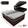 Imagem de Cama Box Com Baú Casal + Colchão De Molas - Castor - Class Tecnopedic One Face 138x188x67cm