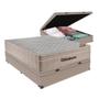 Imagem de Cama Box Com Baú Casal + Colchão De Molas Ensacadas - Ortobom - AirTech SpringPocket - 138x188x67cm