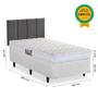 Imagem de Cama Box com Cabeceira Solteiro Herval Frontier, Espuma Alto Suporte, 56x88x188 cm