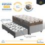 Imagem de Cama Box com Colchão de Espuma D33 Ortopédico Pillow In Luna + Auxiliar de Espuma Unique Solteiro 88cm