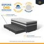 Imagem de Cama Box com Colchão de Espuma D45 Double Face Air Pro Força Anjos + Auxiliar de Espuma Unique Solteiro 88x188x70cm