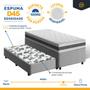 Imagem de Cama Box com Colchão de Espuma D45 Double Face Air Pro Força Anjos + Auxiliar de Espuma Unique Solteiro 88x188x70cm