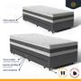Imagem de Cama Box com Colchão de Espuma D45 Double Face Air Pro Força Anjos + Auxiliar de Molas Unique Solteiro 88x188x70cm