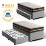 Imagem de Cama Box com Colchão de Molas Solteiro Anjos Classic Superlastic + Auxiliar de Espuma Unique Solteiro 88cm