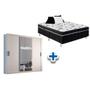 Imagem de Cama Box Conjugada Casal Ortobom Union + Guarda Roupa Veneza Luxo Branco