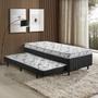 Imagem de Cama Box Conjugada Solteiro D-28 com Auxiliar 188cm X 88cm X 58cm Elite