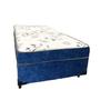 Imagem de Cama Box Conjugado Ortopédico Solteiro Suede Azul 78 X 188 X 40