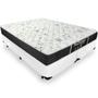 Imagem de Cama Box King 193 Bipartido Tecido Sintético Branco Com Colchão De Molas - Probel - Sleep Black - Preto - 22x193x203cm