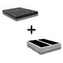Imagem de Cama Box King 193 Tecido Sintetico Branco Com Colchão Espuma D20 - Tampo Preto 12cm