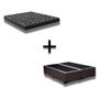 Imagem de Cama Box King 193 Tecido Sintetico Marrom Com Colchão Espuma D23 - Tampo Preto 12cm