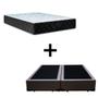 Imagem de Cama Box King 193 Tecido Sintético Marrom Com Colchão Marrocos - Poliéster - Espuma D33 30cm