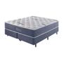 Imagem de Cama Box King Azul + Colchão Molas Ensacadas Visco Gel California 193x203x68cm