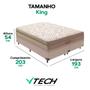 Imagem de Cama Box King Bege e Colchão Los Angeles Molas VTECH