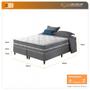 Imagem de Cama Box King Cinza + Colchão Molas Ensacadas King Miami 193x203x63cm