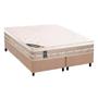 Imagem de Cama Box King: Colchão Molas Bonnel Castor Tecnopedic Premium + Base CRC Suede Bege(193x203)