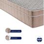 Imagem de Cama Box material sintético Casal Cinza e Colchão Airtech Spring Pocket M. Ensacadas Ortobom