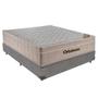 Imagem de Cama Box material sintético Casal Cinza e Colchão Airtech Spring Pocket M. Ensacadas Ortobom
