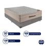 Imagem de Cama Box material sintético Casal Cinza e Colchão Airtech Spring Pocket M. Ensacadas Ortobom