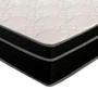 Imagem de Cama Box Queen 158 - Tecido Sintético Branco com Colchão Paris - Molas Ensacadas Preto 66x158x198