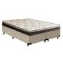 Imagem de Cama Box Queen Bipartido Suede +  Colchão Elegance Ortopédico Espuma D33 Extra Firme 158x198x63 Bege