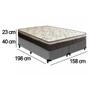 Imagem de Cama Box Queen Bipartido Suede +  Colchão Elegance Ortopédico Espuma D33 Extra Firme 158x198x63