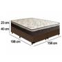 Imagem de Cama Box Queen Bipartido Suede +  Colchão Elegance Ortopédico Espuma D33 Extra Firme 158x198x63