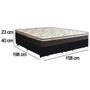 Imagem de Cama Box Queen Bipartido Suede +  Colchão Elegance Ortopédico Espuma D33 Extra Firme 158x198x63 Preto