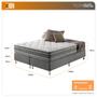 Imagem de Cama Box Queen Cinza + Colchão Ortopédico Espuma D33 Dupla Face Missouri 158x198x67cm