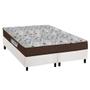 Imagem de Cama Box Queen: Colchão Anatômico Ortobom D45/EP Fort Tech ISO 150 + Base CRC Suede White(158x198)