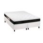 Imagem de Cama Box Queen: Colchão Espuma Castor D45 Black e White Double Face + Base CRC Courano White(158x198)