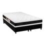 Imagem de Cama Box Queen: Colchão Espuma D45 Castor  Black e White Double Face + Base CRC Suede Black(158x198)