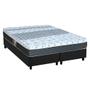 Imagem de Cama Box Queen: Colchão Molas Bonnel Castor System Class + Base CRC Suede Cinza(158x198)