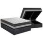 Imagem de Cama Box Queen: Colchão Molas Bonnel Herval Maxspring Minsque C1625 + Base CRC Suiede Gray(158x198x27)