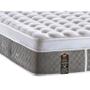 Imagem de Cama Box Queen: Colchão Molas Ensacadas Castor Pocket Light Stress Oxygen New + Base CRC Suede Cinza(158x198)