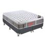 Imagem de Cama Box Queen: Colchão Molas Ensacadas Castor Pocket Light Stress Oxygen New + Base CRC Suede Cinza(158x198)