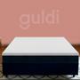 Imagem de Cama Box Queen com Colchão Mola Ensacada Guldi Firme Branco e Azul