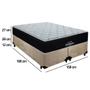 Imagem de Cama Box Queen Suede Bipartido + Colchão Airtech Molas Ensacadas Antares Ortobom 158cm Bege