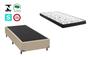 Imagem de Cama Box Solteirão Bege + Colchão Espuma D20 96x203x8