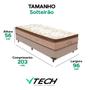 Imagem de Cama Box Solteirão Bege e Colchão Victory Molas VTECH