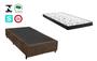 Imagem de Cama Box Solteirão Marrom Suede + Colchão Espuma D20 110x188x18