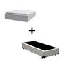 Imagem de Cama Box Solteiro 88 Sintetico Branco com Colchão Nazar Molas Ensacadas com Pillow Top Bello Box Conforto Espuma da Nasa Viscoeslástico D33 Cinza