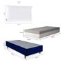 Imagem de Cama Box Solteiro Azul com Colchão Guldi Dream Mola Ensacada (30x88x188) e 1 Travesseiro Guldi Soft Nasa Cinza e Branco