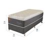 Imagem de Cama Box Solteiro (Box + Colchão) 78x188x67 Brilhante Prorelax Molas Ensacadas Pillow Top - Cinza