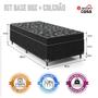 Imagem de Cama Box Solteiro + Colchão Espuma D20 - 51x88x188cm - Suede Preto