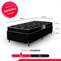 Imagem de Cama Box Solteiro + Colchão Espuma D20 - 51x88x188cm - Suede Preto