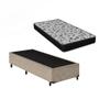 Imagem de Cama Box Solteiro Colchão Espuma D33 Bordado + Box Suede Bege 41x88x188