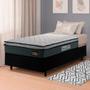 Imagem de Cama Box Solteiro Colchão Espuma D33 Pillow Top Millenium 88x188x57cm Cinza/Preto Hellen - Suporta até 120kg por Pessoa