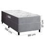 Imagem de Cama Box Solteiro Colchão Espuma Egito 88x188x57cm Cinza / Branco Portobel - Suporta até 100kg por Pessoa