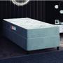 Imagem de Cama Box Solteiro Colchão Espuma Egito 88x188x57cm Cinza / Branco Portobel - Suporta até 100kg por Pessoa